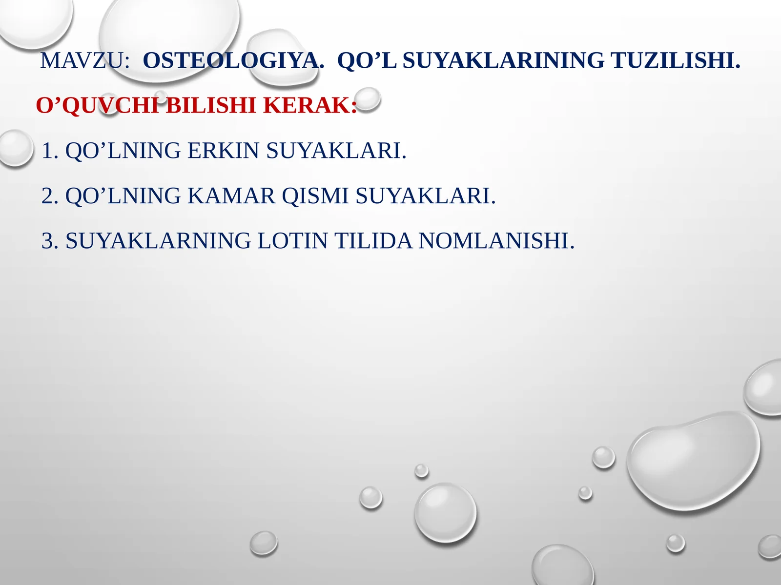 Osteologiya.Qo’l suyaklariningtuzilishi