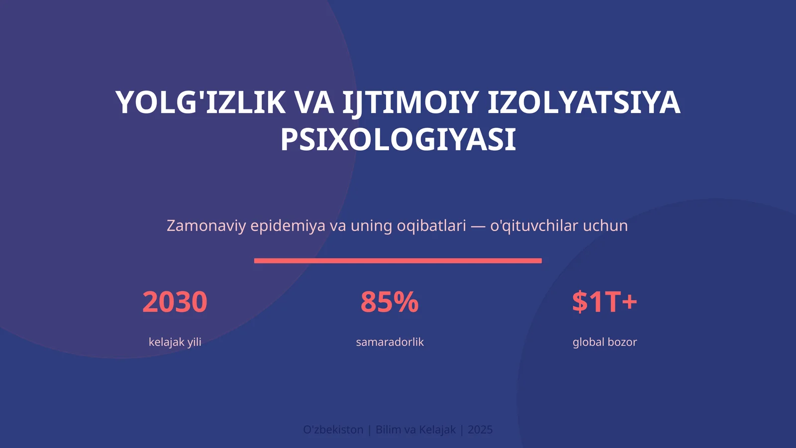 YOLG'IZLIK VA IJTIMOIY IZOLYATSIYA PSIXOLOGIYASI