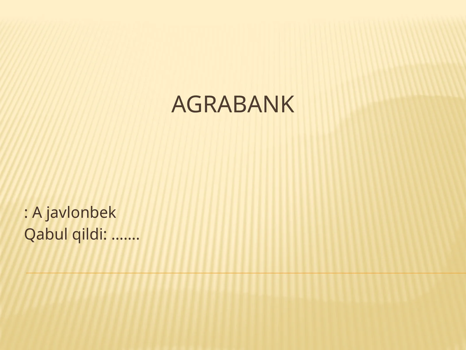 AGRABANK: A javlonbek