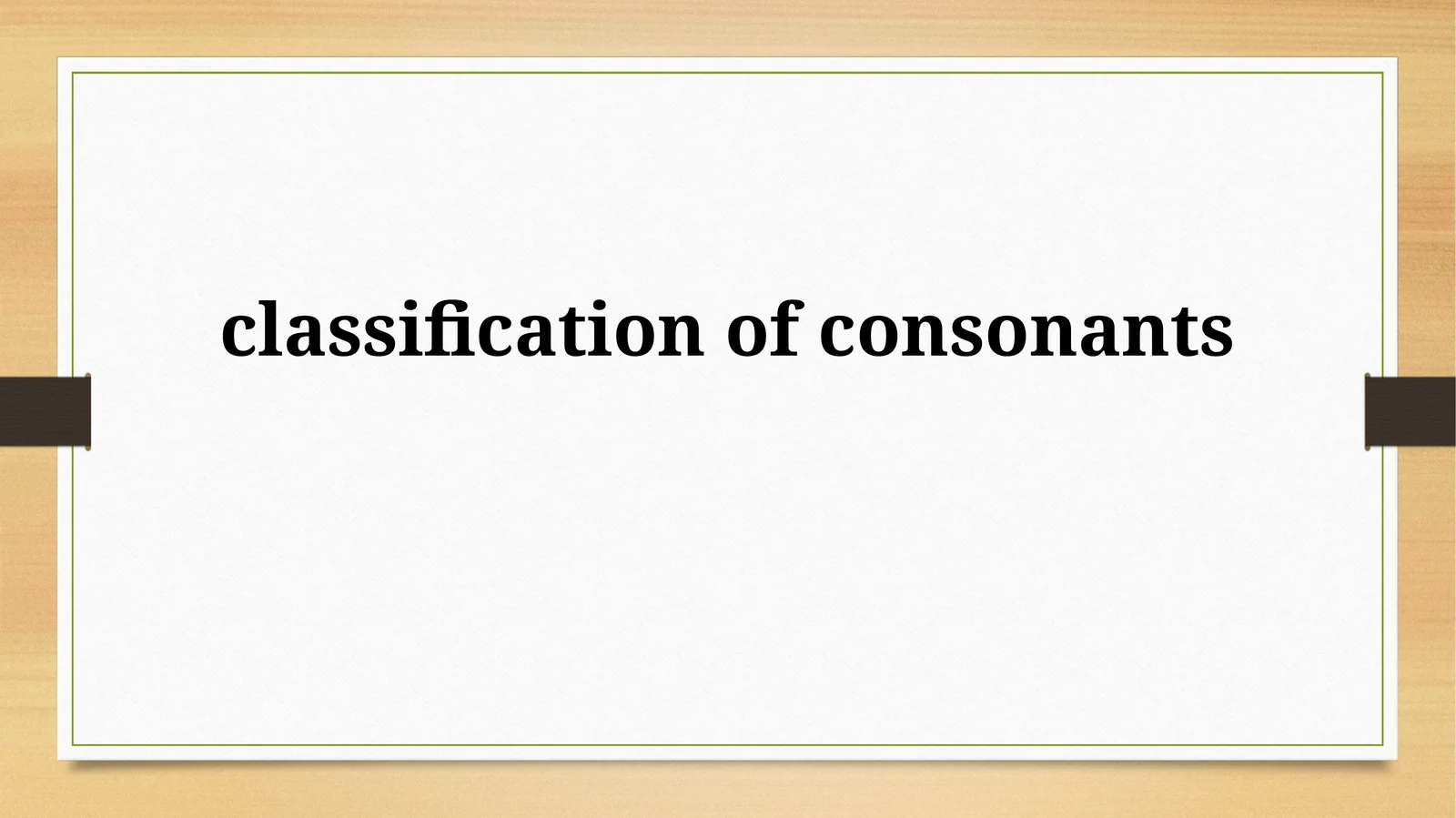 classification ofconsonants