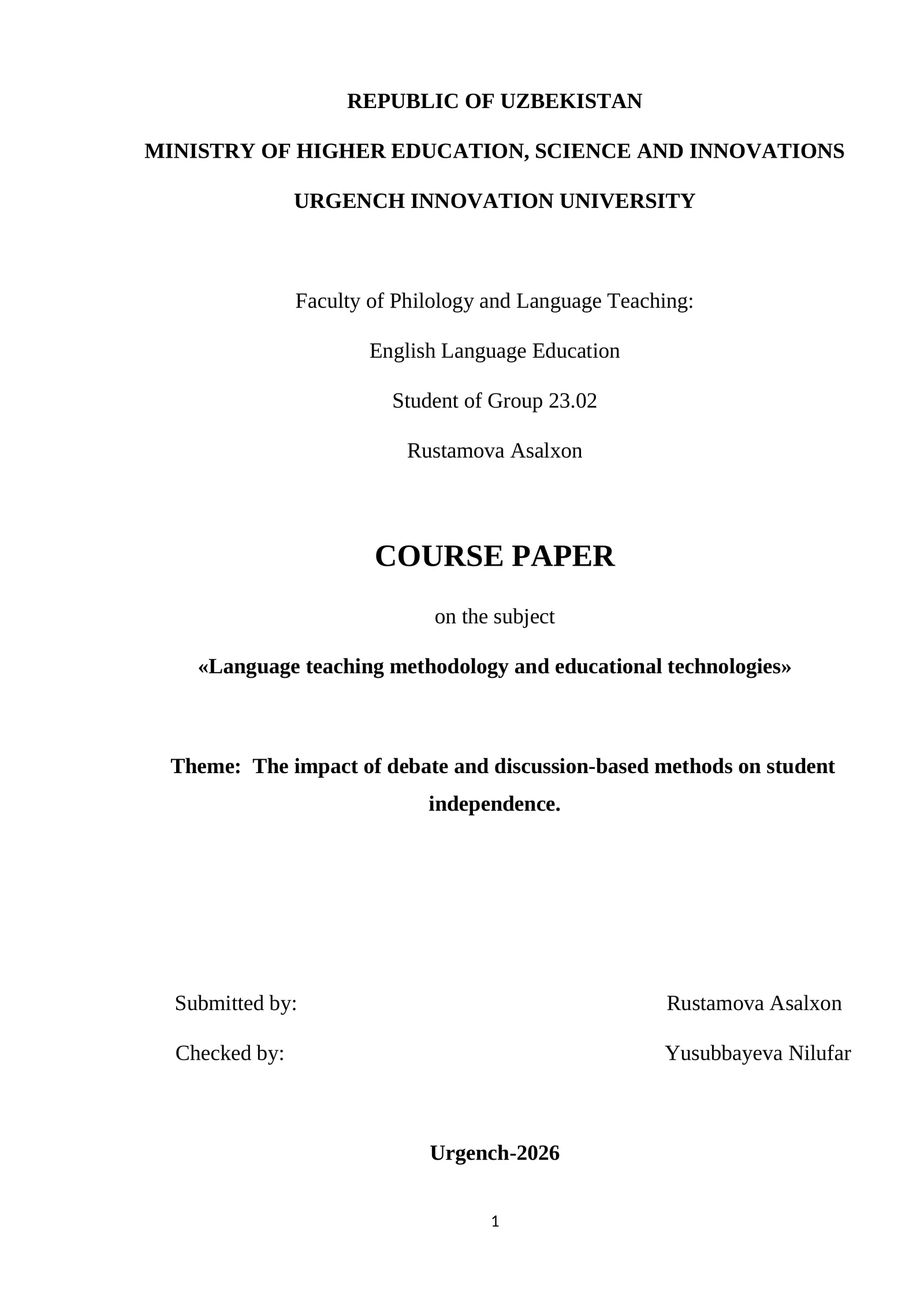 The impact of debate and discussion-based methods on student independence