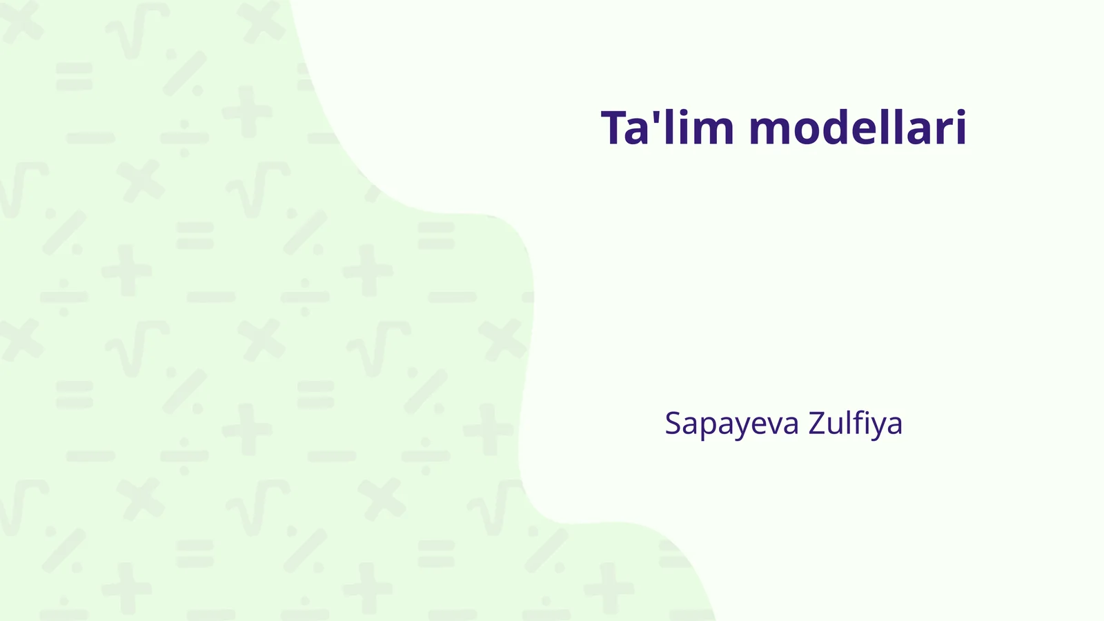 Ta'lim modellari