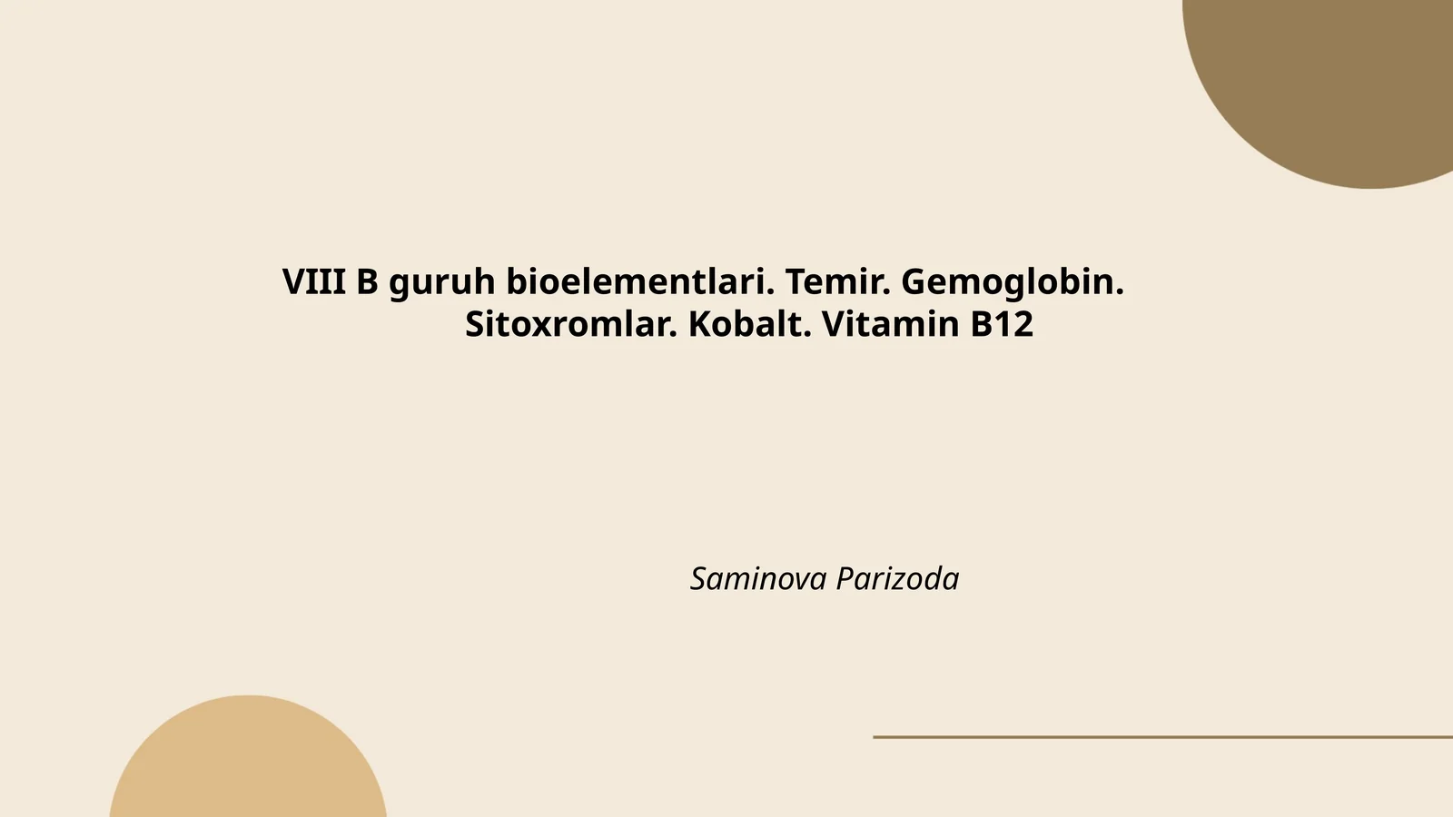 VIII B guruh bioelementlari