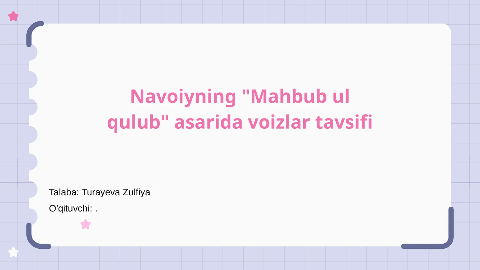 Navoiyning "Mahbub ul qulub" asarida voizlar tavsifi