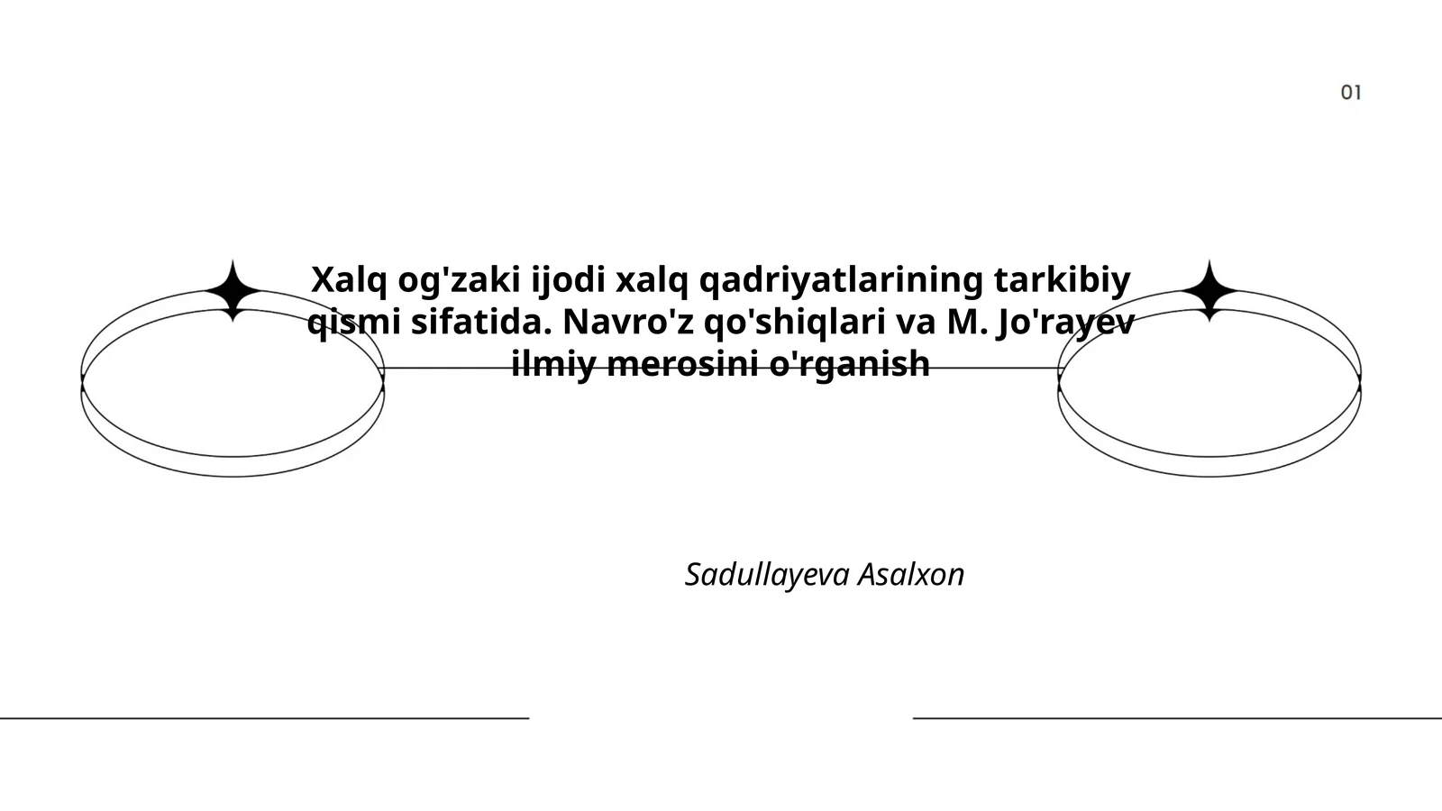 Xalq og'zaki ijodi xalq qadriyatlarining tarkibiy qismi sifatida. Navro'z qo'shiqlari va M. Jo'rayev ilmiy merosini o'rganish