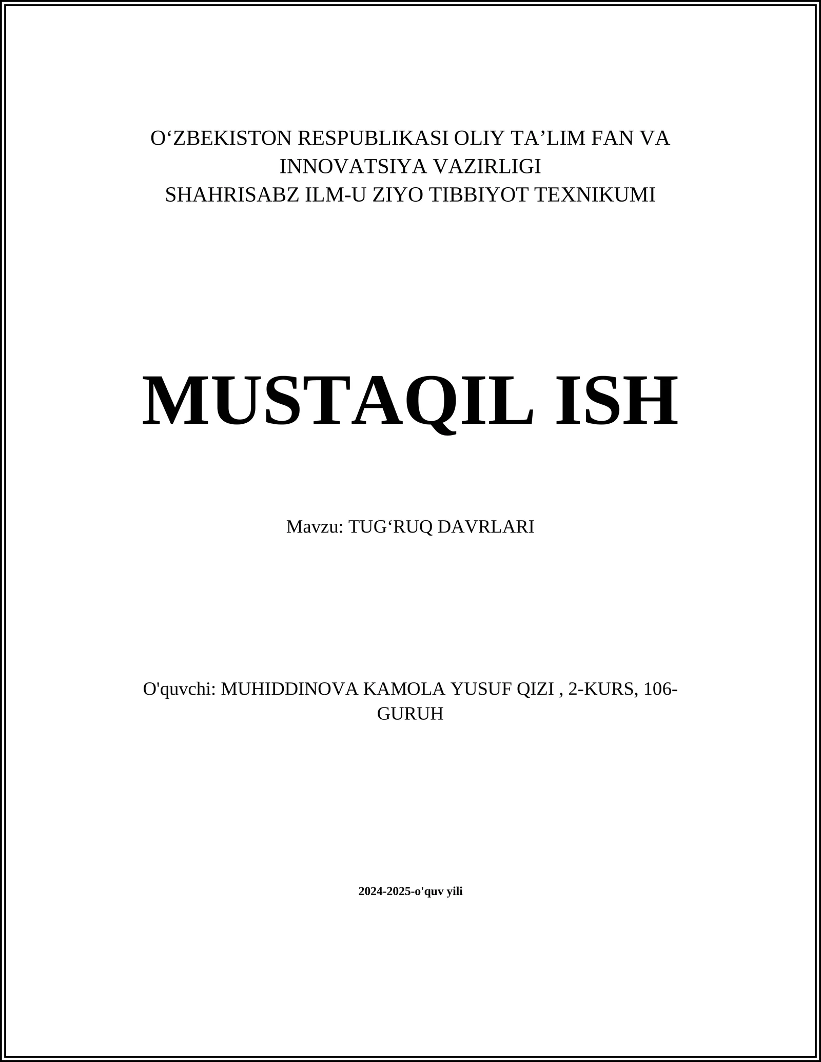 Tugʻruq Davrlari