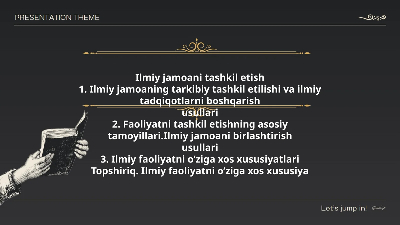 Ilmiy jamoani tashkil etish