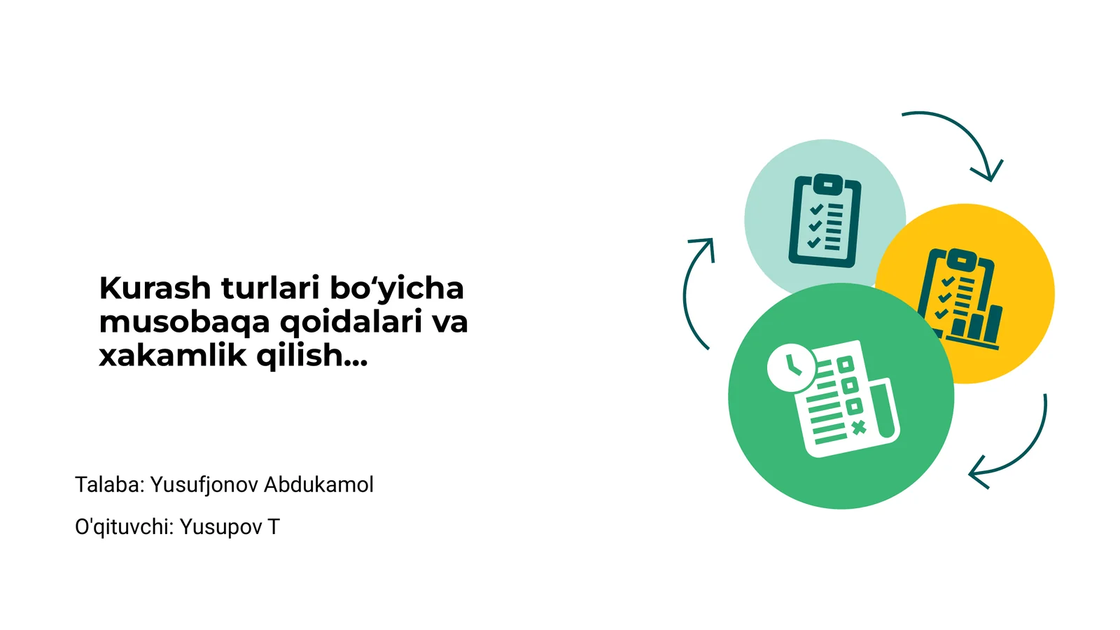 Kurash turlari bo‘yicha musobaqa qoidalari va xakamlik qilish