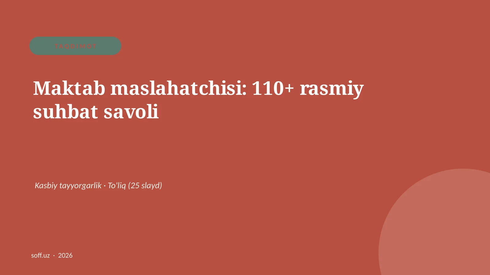 Maktab maslahatchisi: 110+ rasmiy suhbat savoli