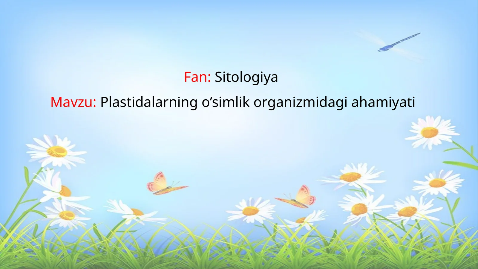 Plastidalarning o’simlik organizmidagi ahamiyati