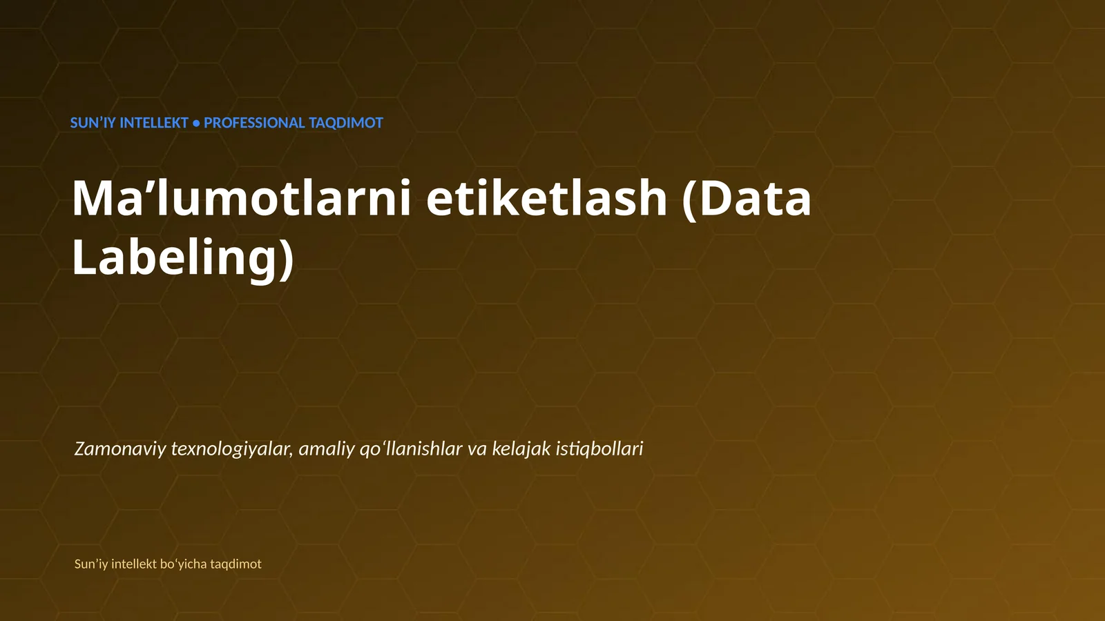 SUNʼIY INTELLEKT • PROFESSIONAL TAQDIMOT