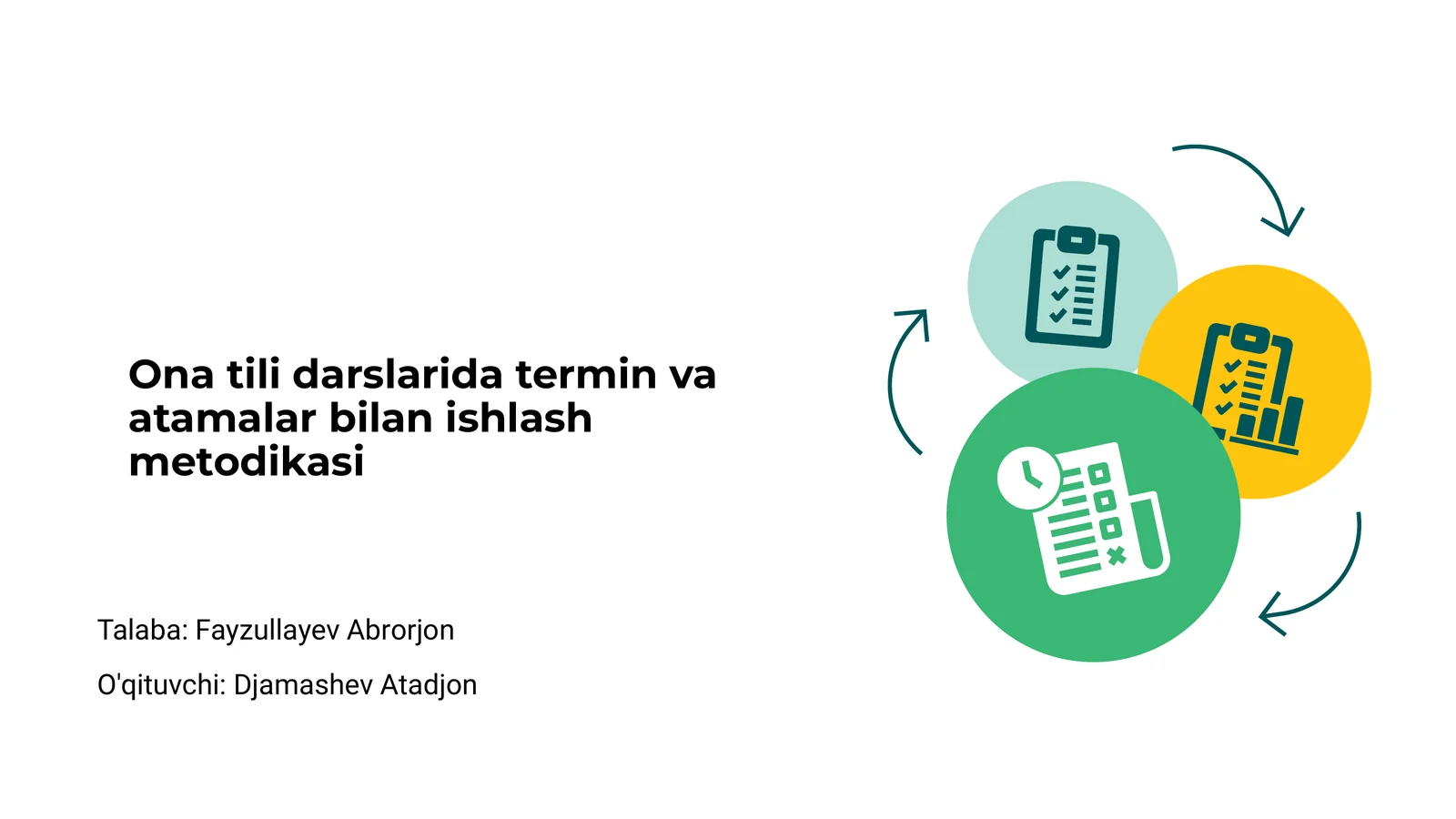 Ona tili darslarida termin va atamalar bilan ishlash metodikasi