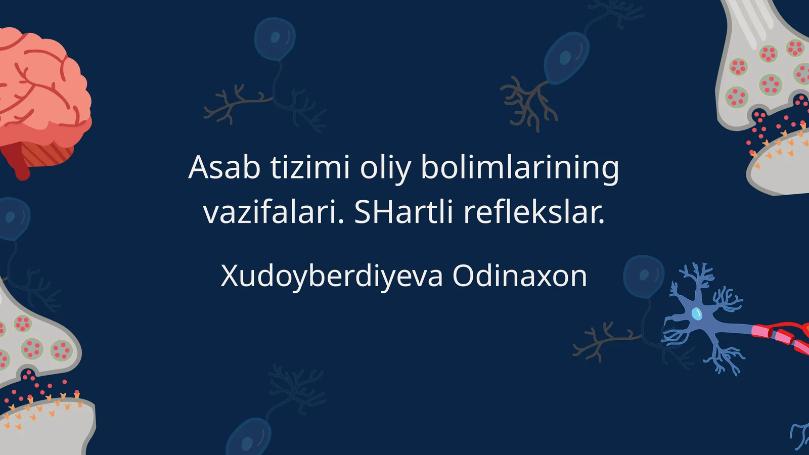 Oliy asab faoliyatining mohiyati va ahamiyati