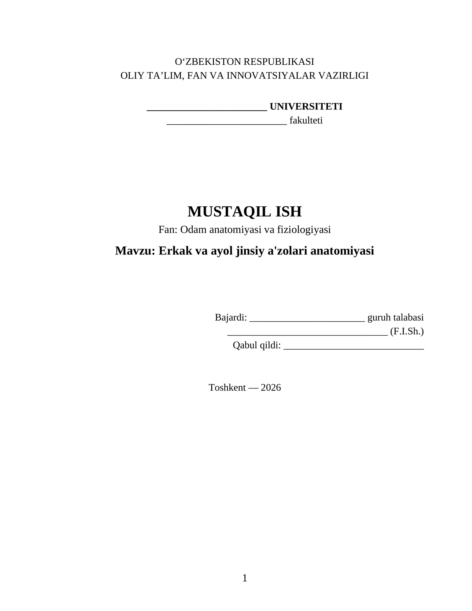 Erkak va ayol jinsiy a'zolari anatomiyasi
