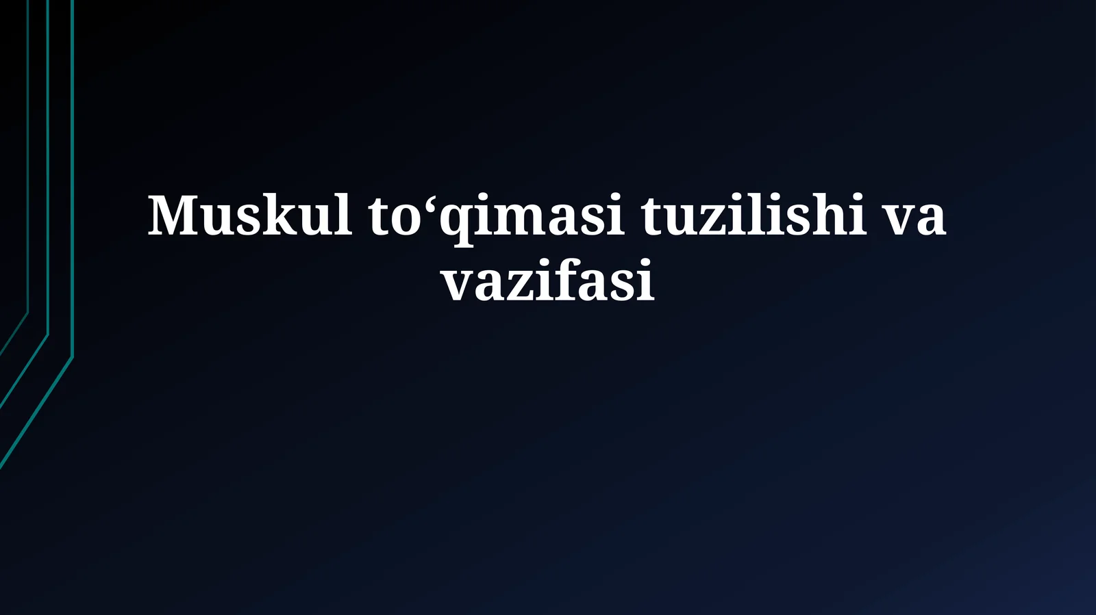 Mushak toʻqimasi tuzilishi