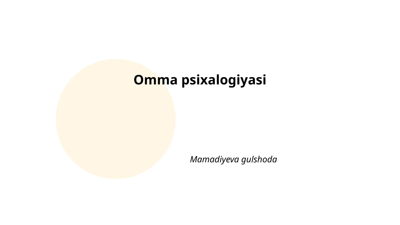 Omma psixalogiyasi