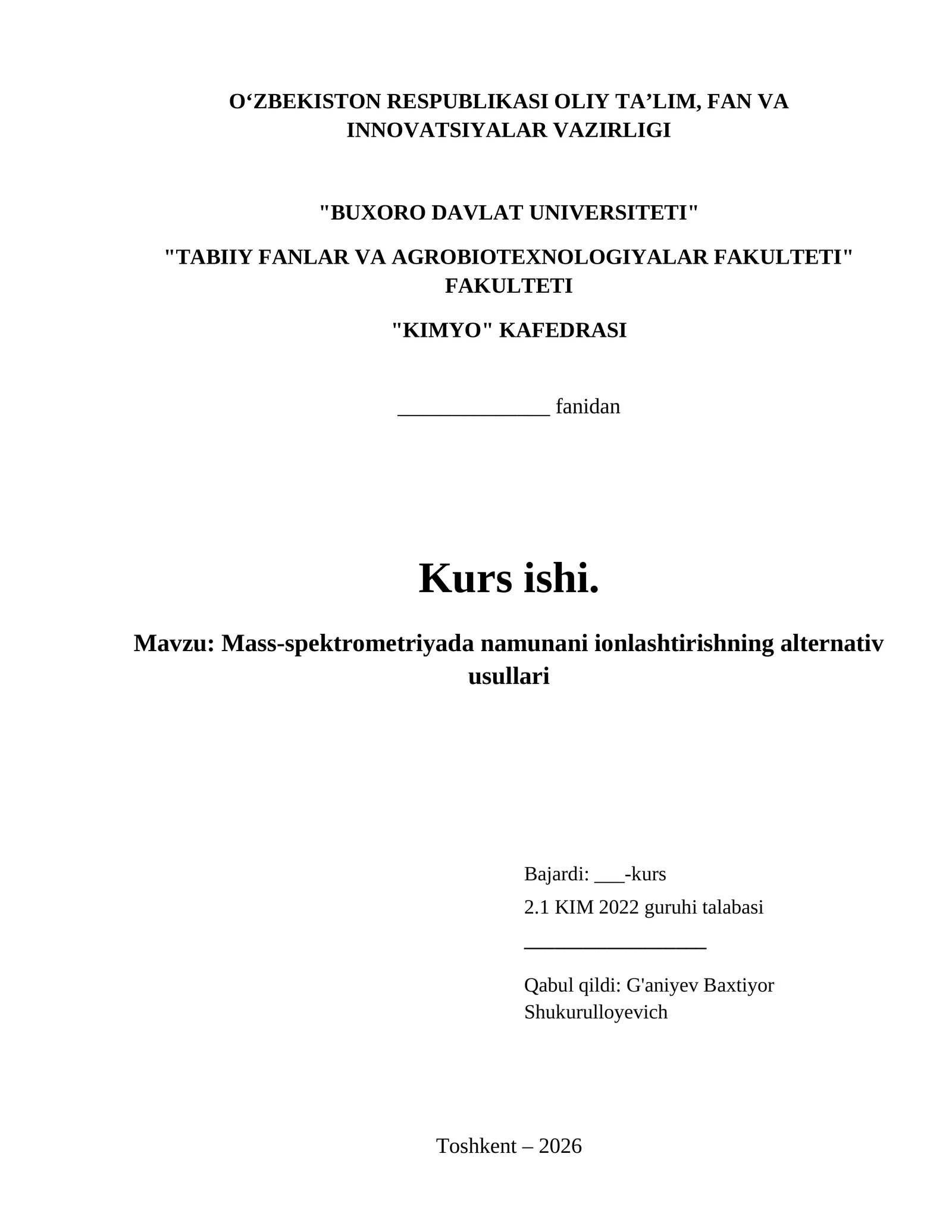 Mass-spektrometriyada namunani ionlashtirishning alternativ usullari