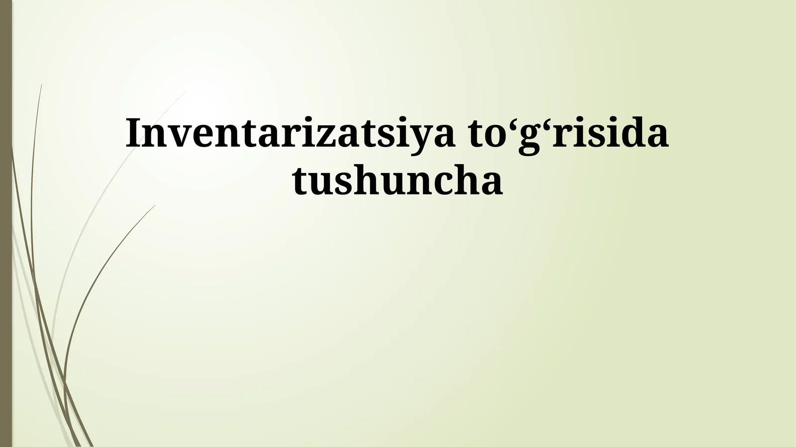 Inventarizatsiya toʻgʻrisida tushuncha