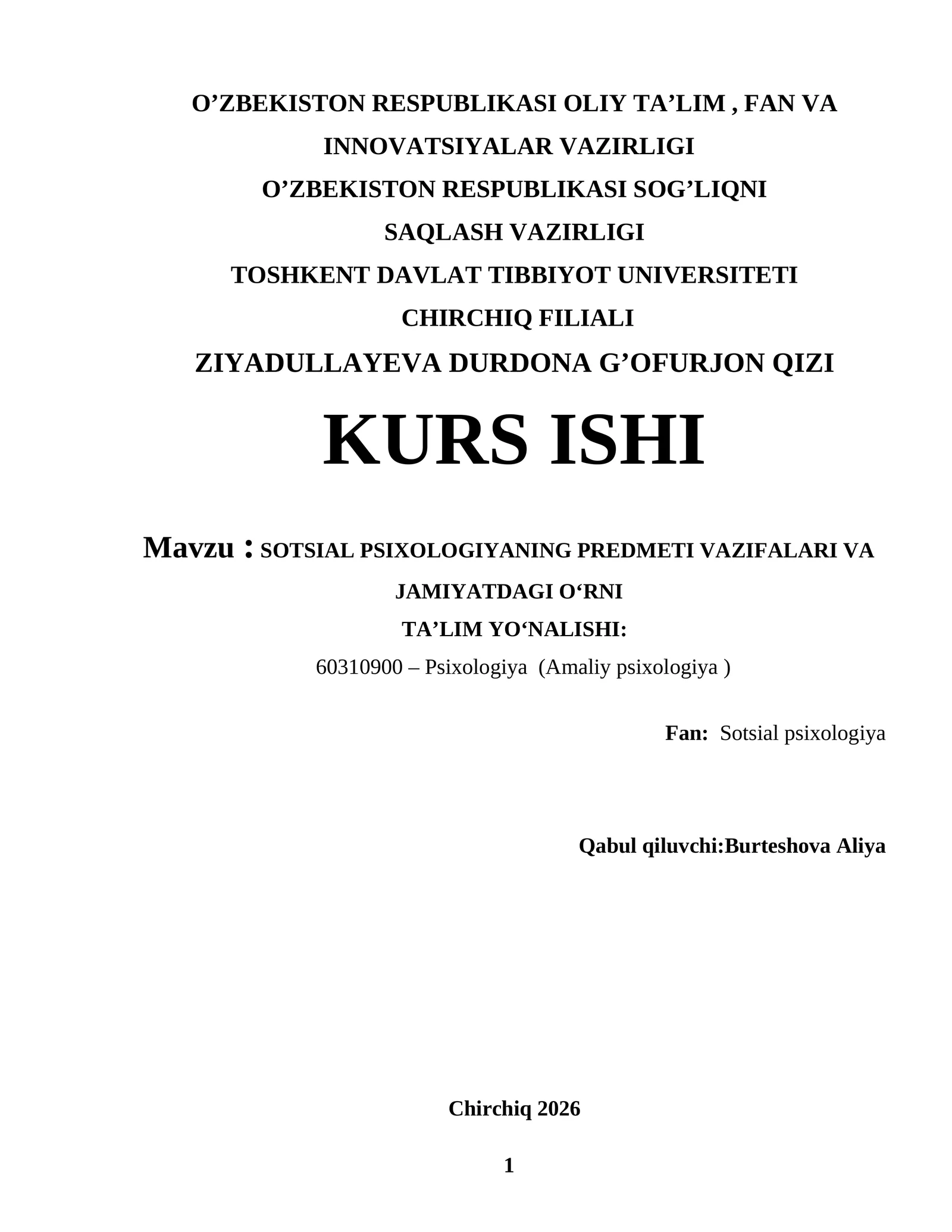SOTSIAL PSIXOLOGIYADA SHAXS, GURUH VA JAMIYAT MUNOSABATLARI
