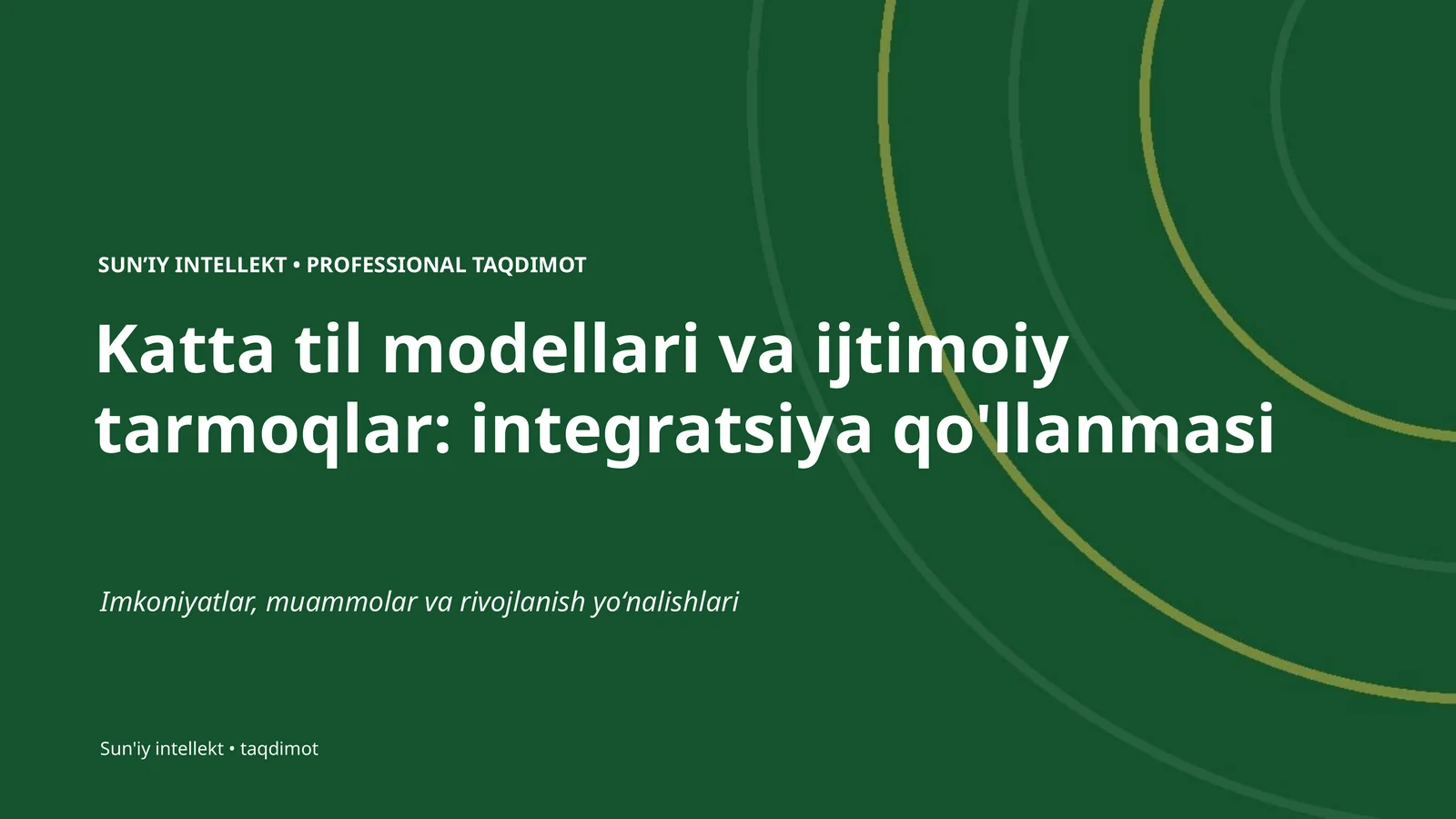 Katta til modellari va ijtimoiy tarmoqlar: integratsiya qo'llanmasi