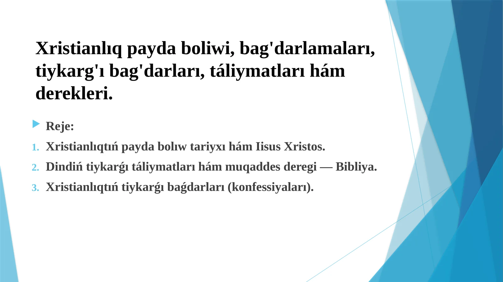Xristianliqtin payda boliwi