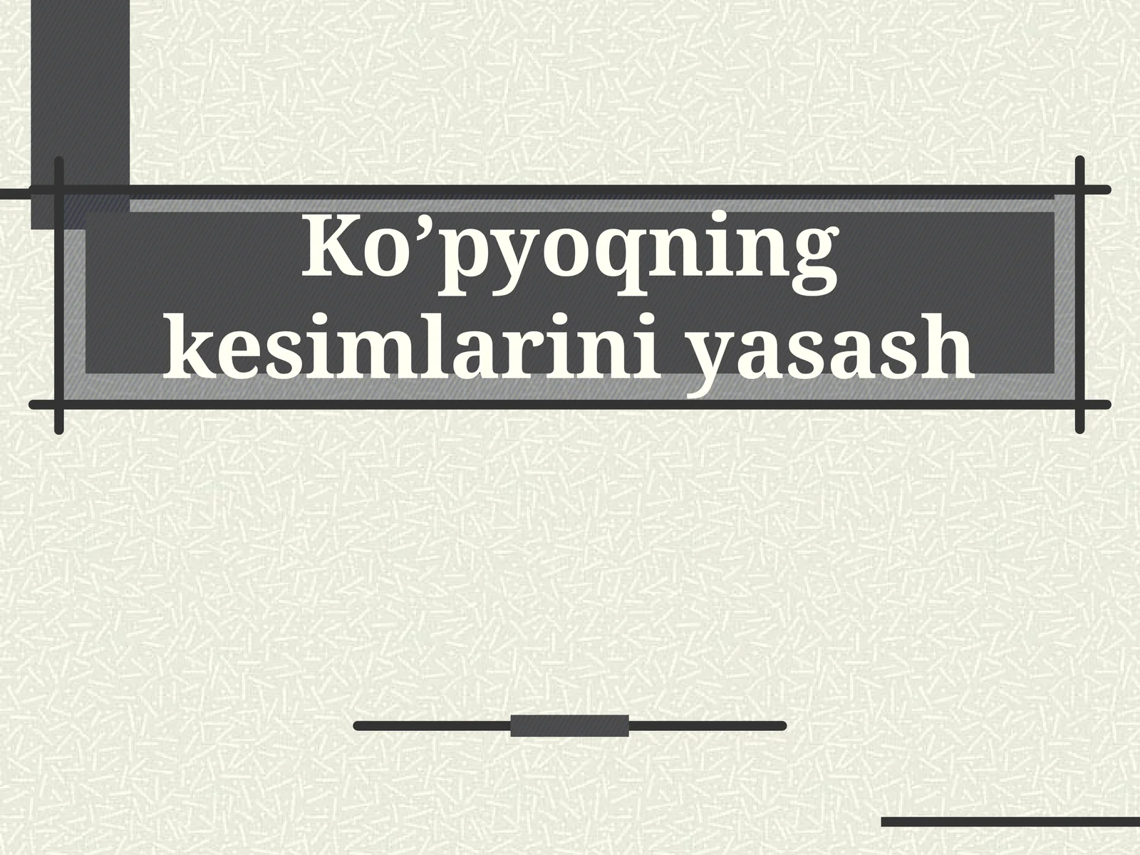 Ko’pyoqningkesimlariniyasash