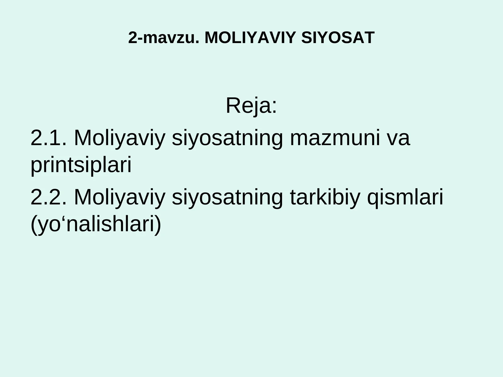 MOLIYAVIY SIYOSAT