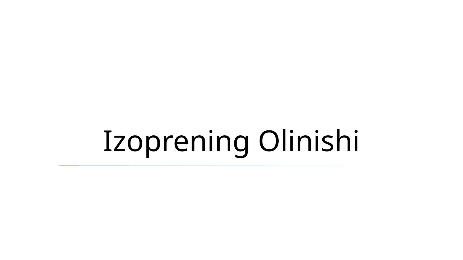 Izoprening Olinishi