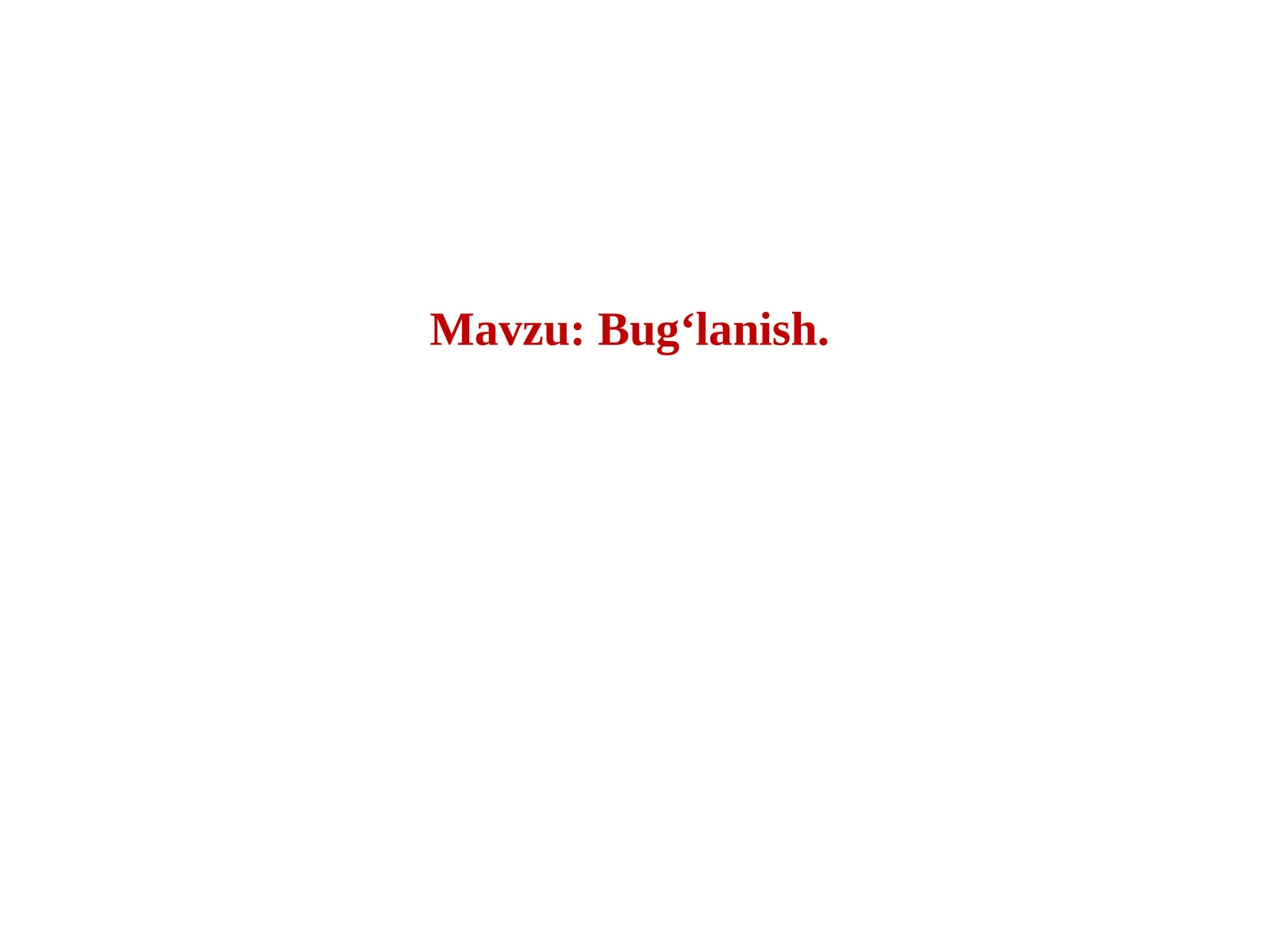 Bug‘lanish