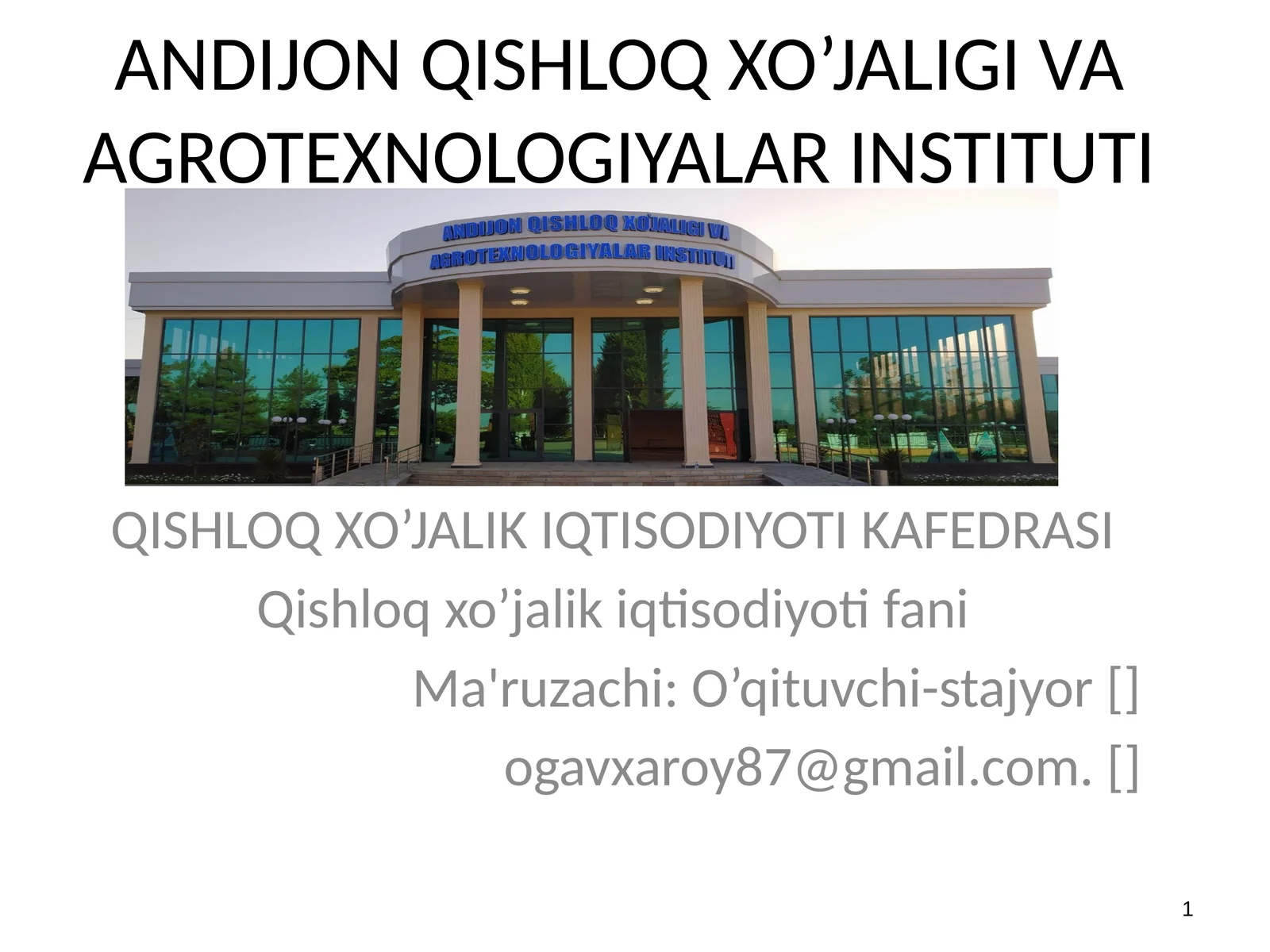Qishloq xojaligi iqdisodiyoti.Darslik
