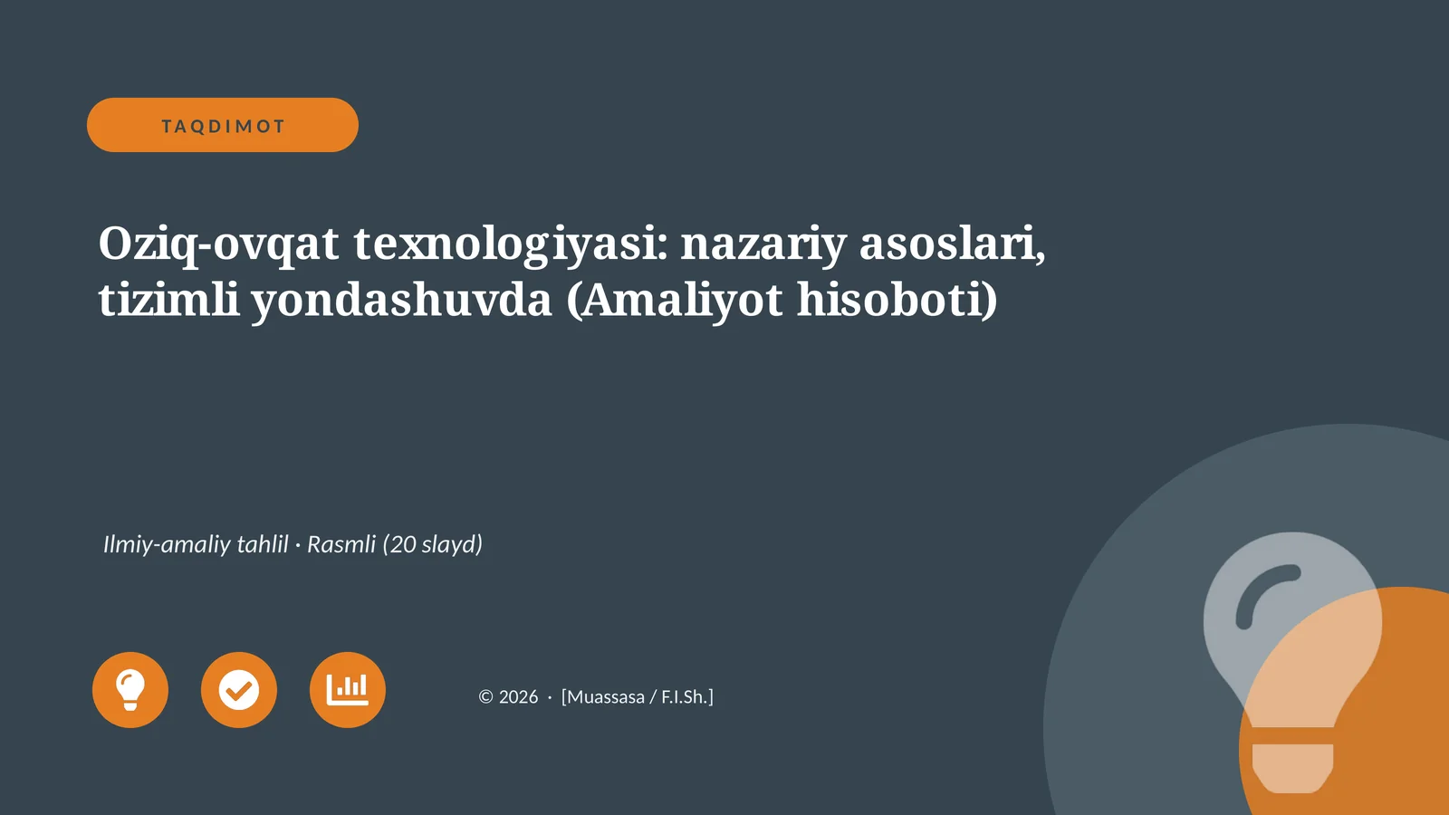 Oziq-ovqat texnologiyasi: nazariy asoslari, tizimli yondashuvda