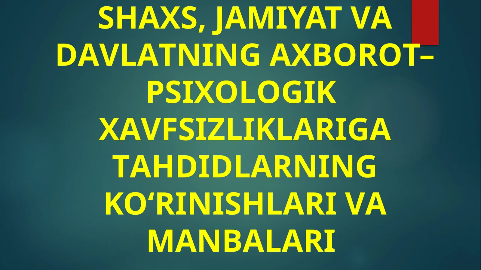 Axborot–psixologik xavfsizlik