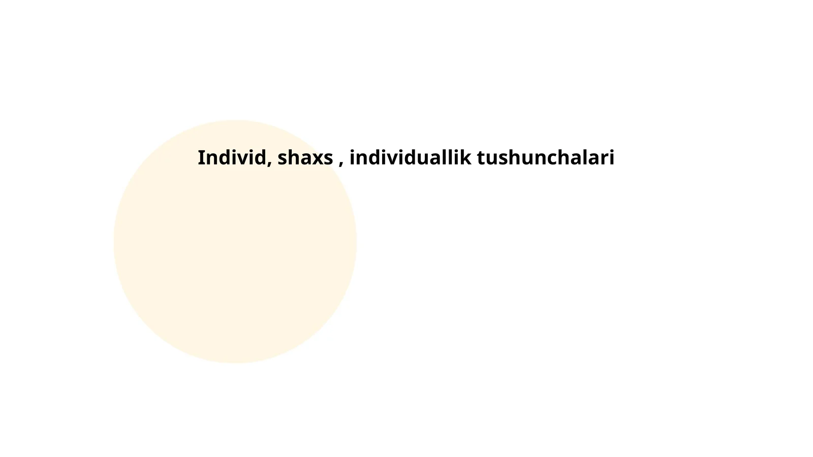 Individ, shaxs, individuallik tushunchalari