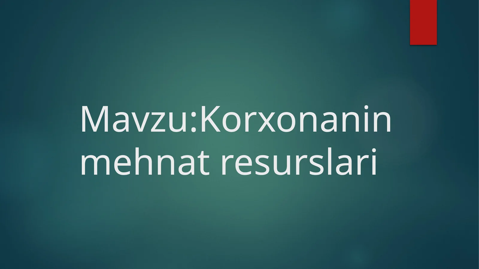 Korxonanin mehnat resurslari