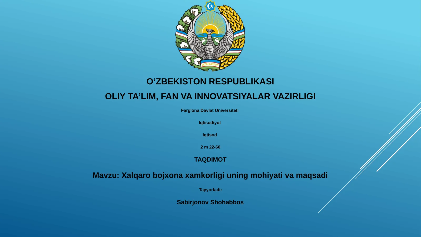 Xalqaro bojxona xamkorligi uning mohiyati va maqsadi