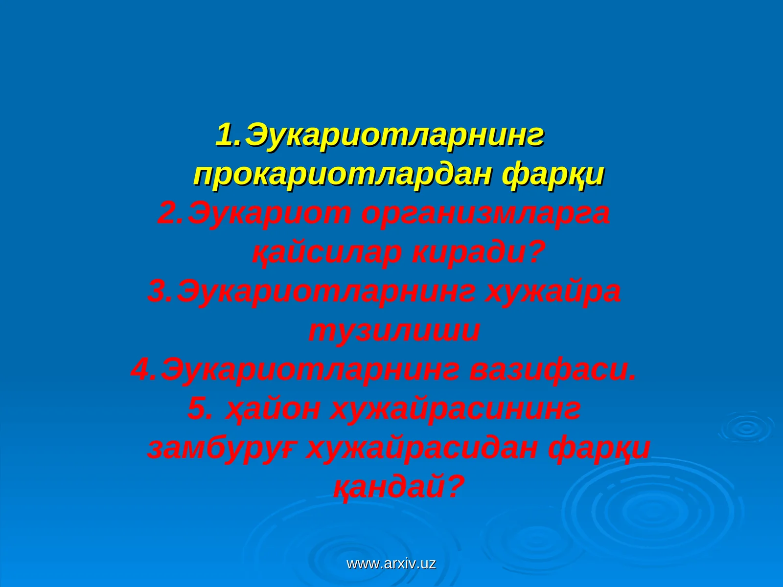 Эукариотларнинг прокариотлардан фарқи