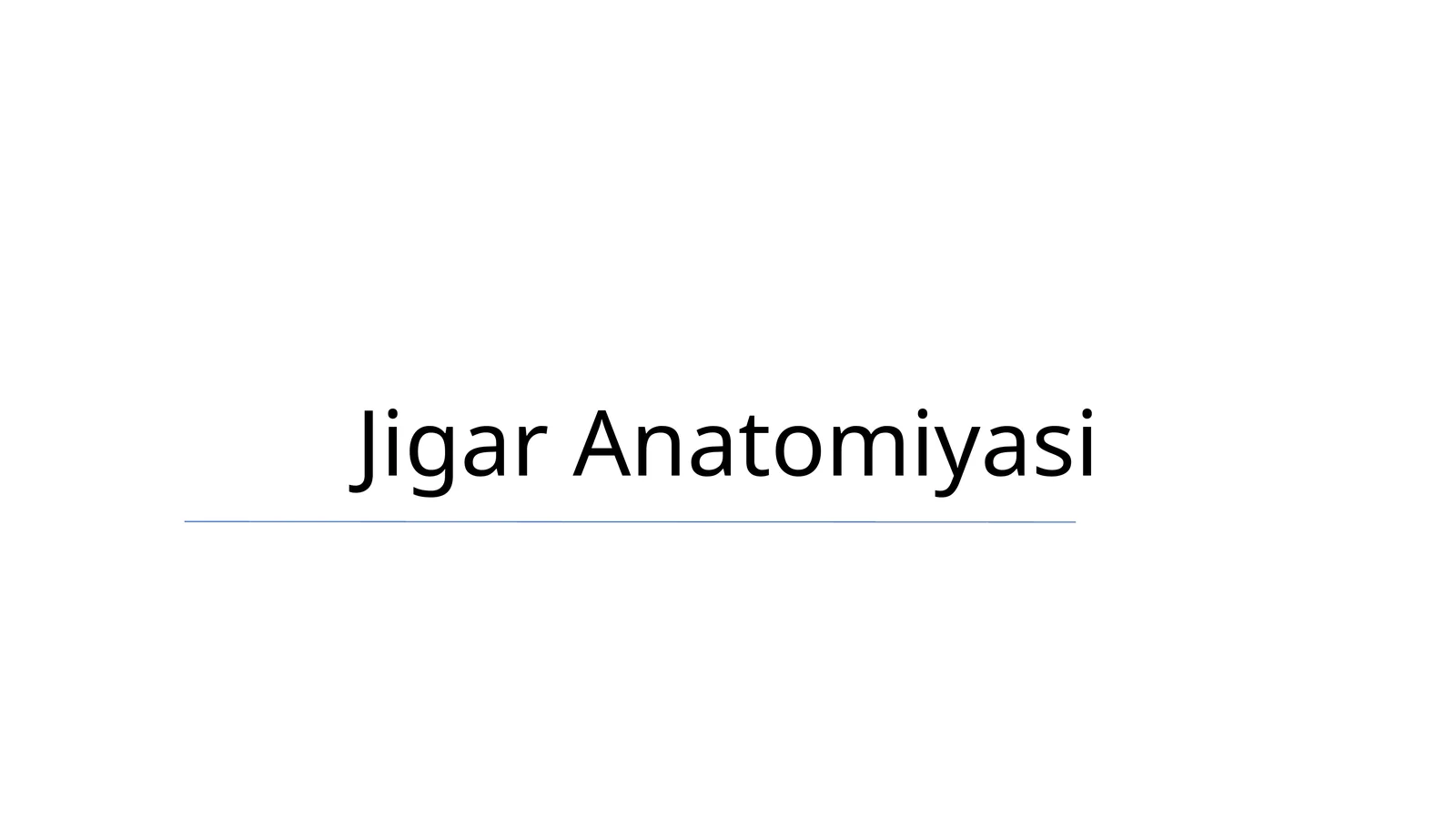 Jigar Anatomiyasi