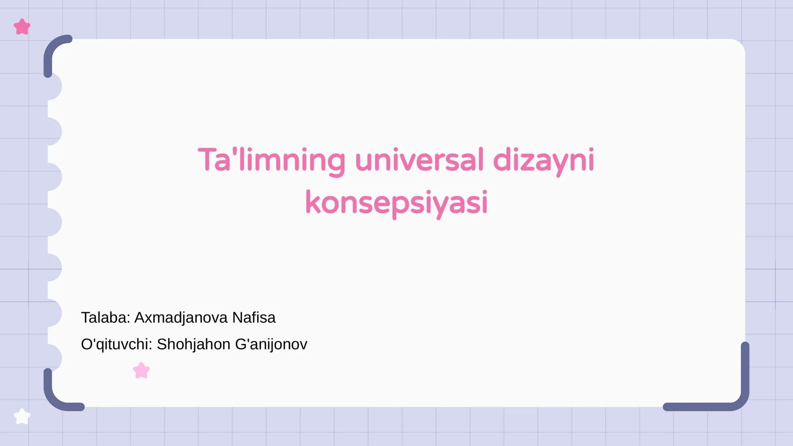 Ta'limning universal dizayni konsepsiyasi