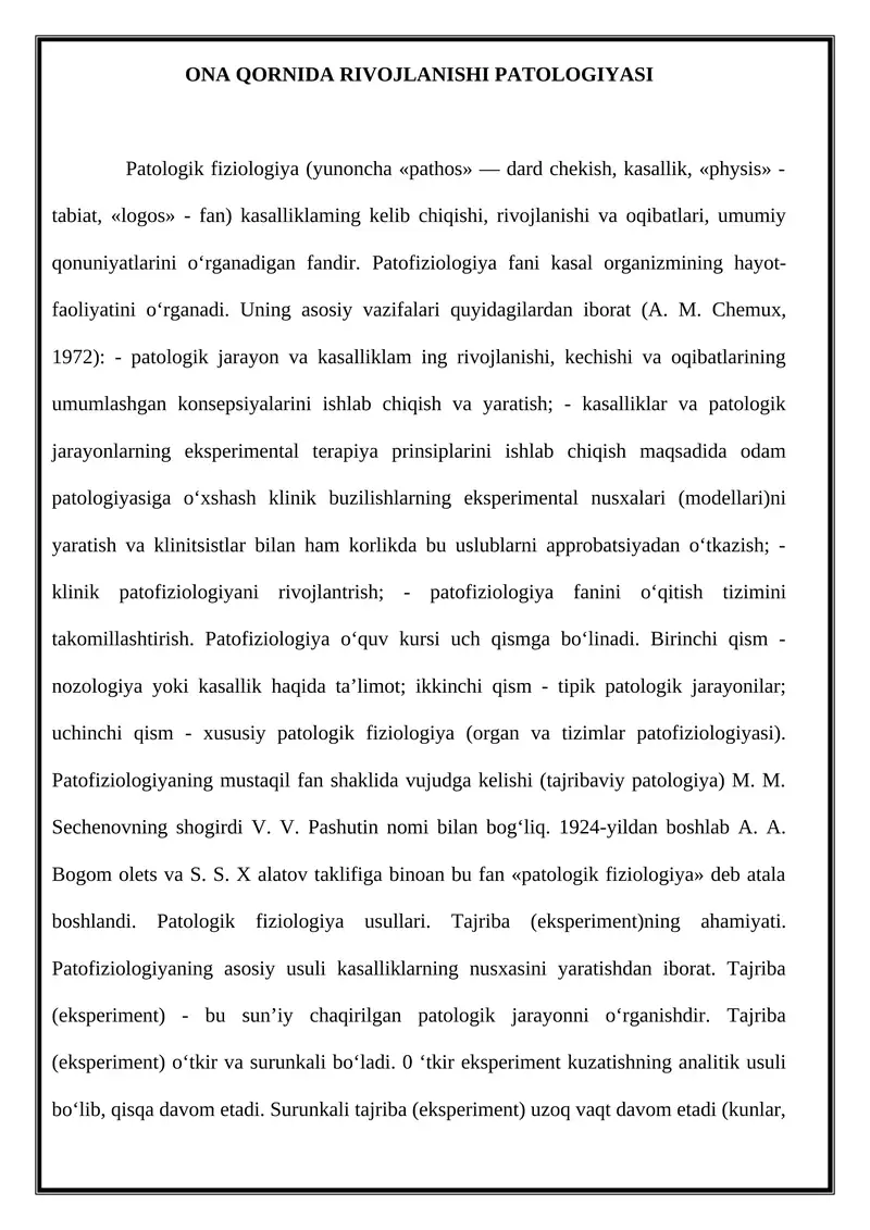 Patologik Fiziologiya