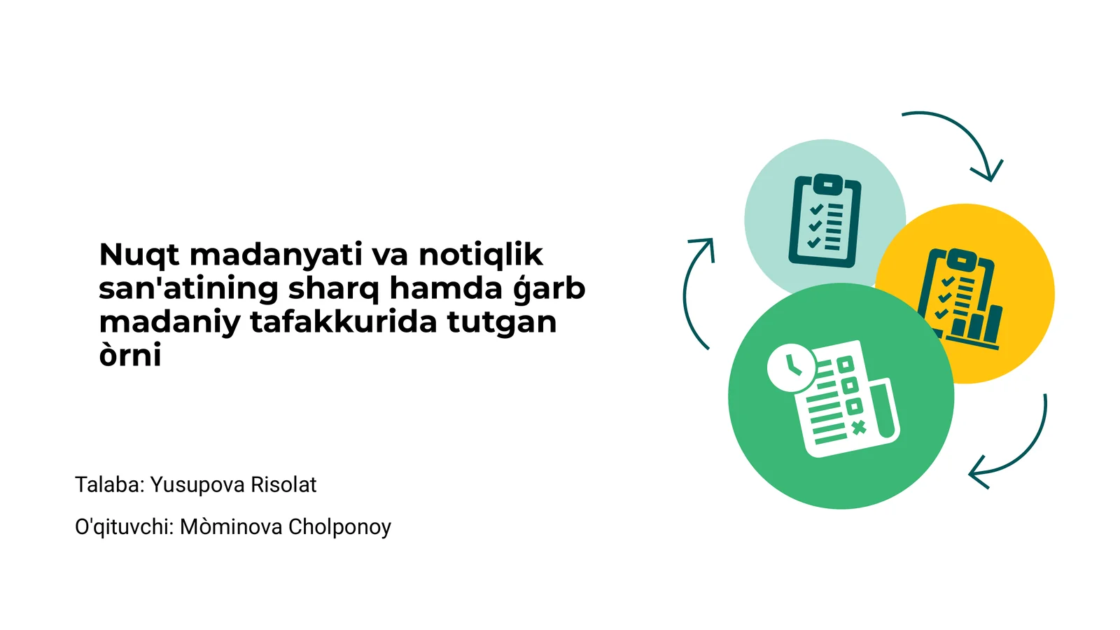 Nuqt madanyati va notiqlik san'atining sharq hamda ģarb madaniy tafakkurida tutgan òrni