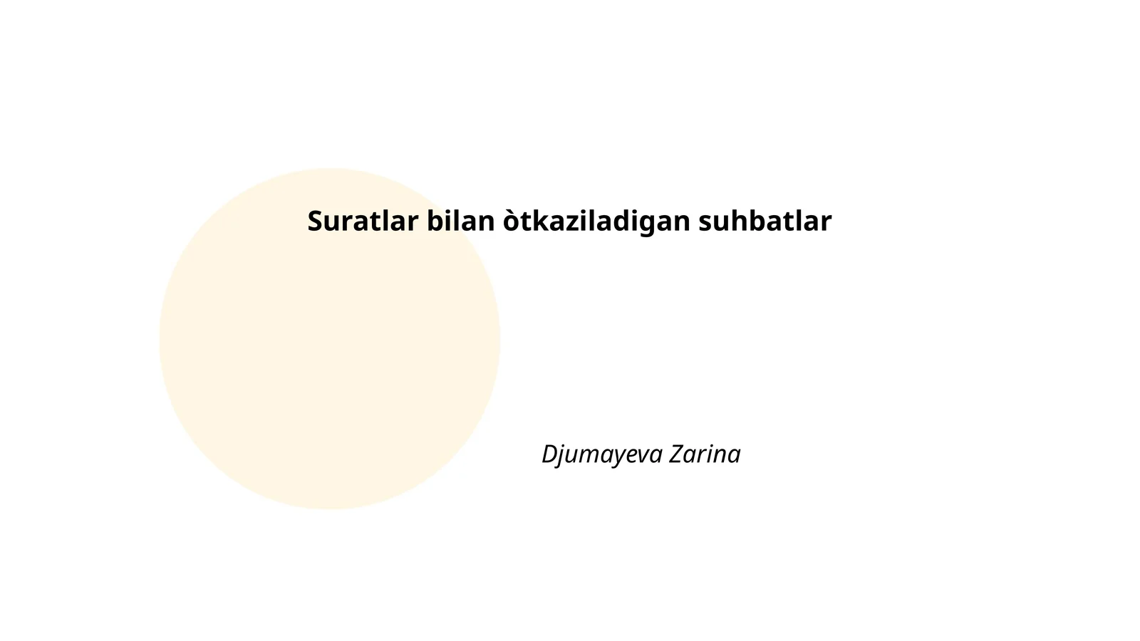 Suratlar bilan òtkaziladigan suhbatlar