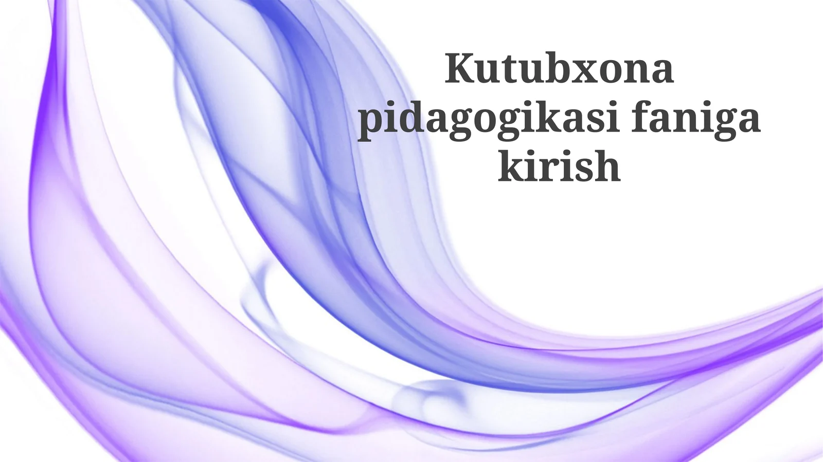 Kutubxona pedagogikasiga kirish