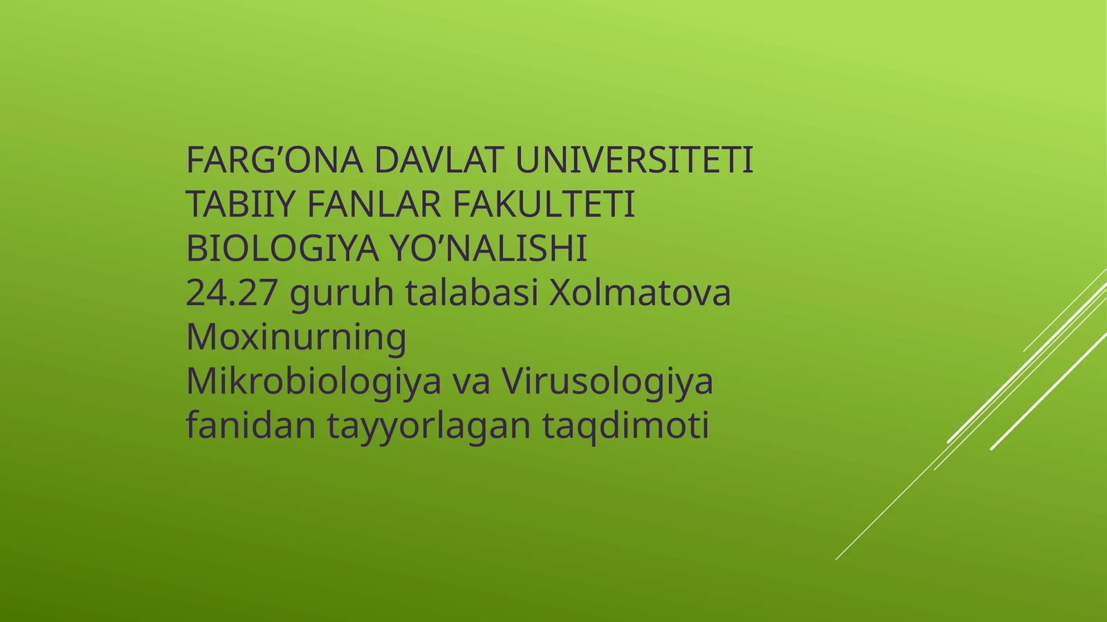 Epidemiya va inson viruslari prezintatsiya