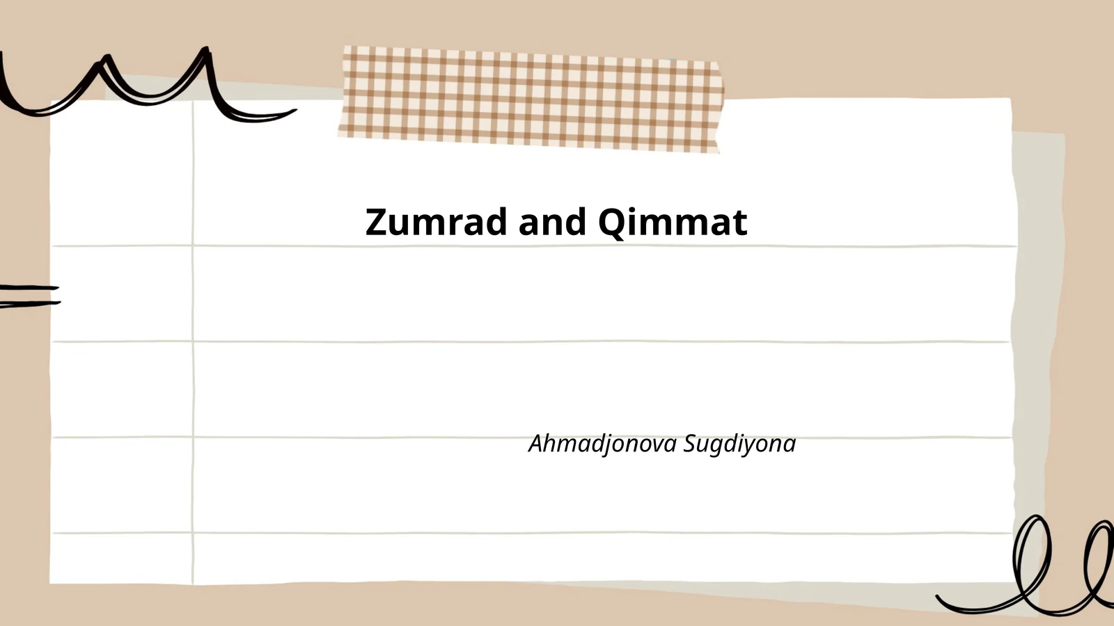Zumrad and Qimmat