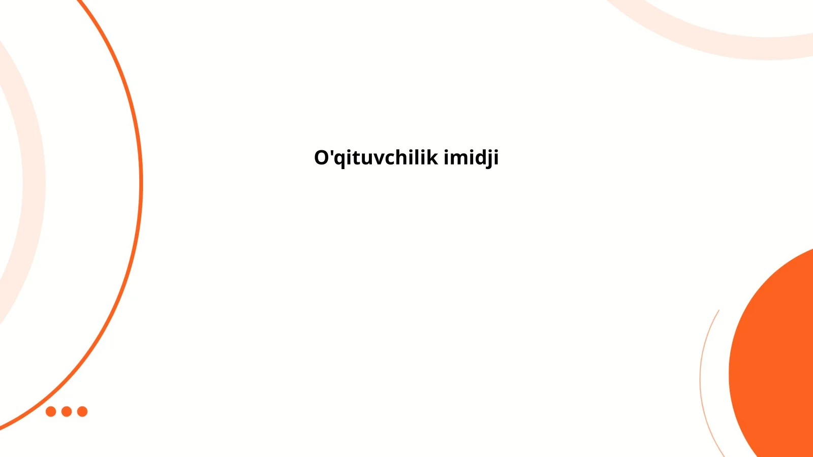 O'qituvchilik imidji