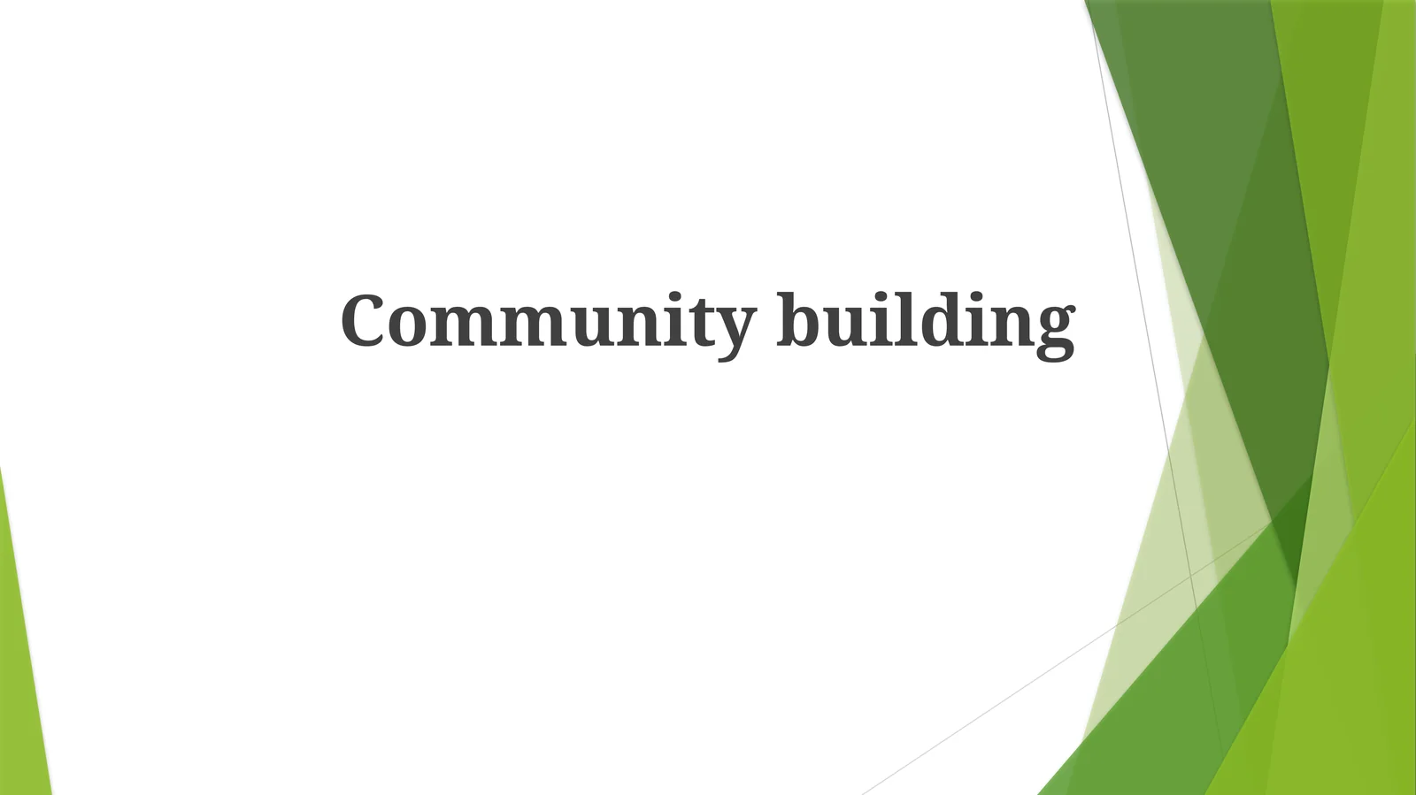 Communitybuilding