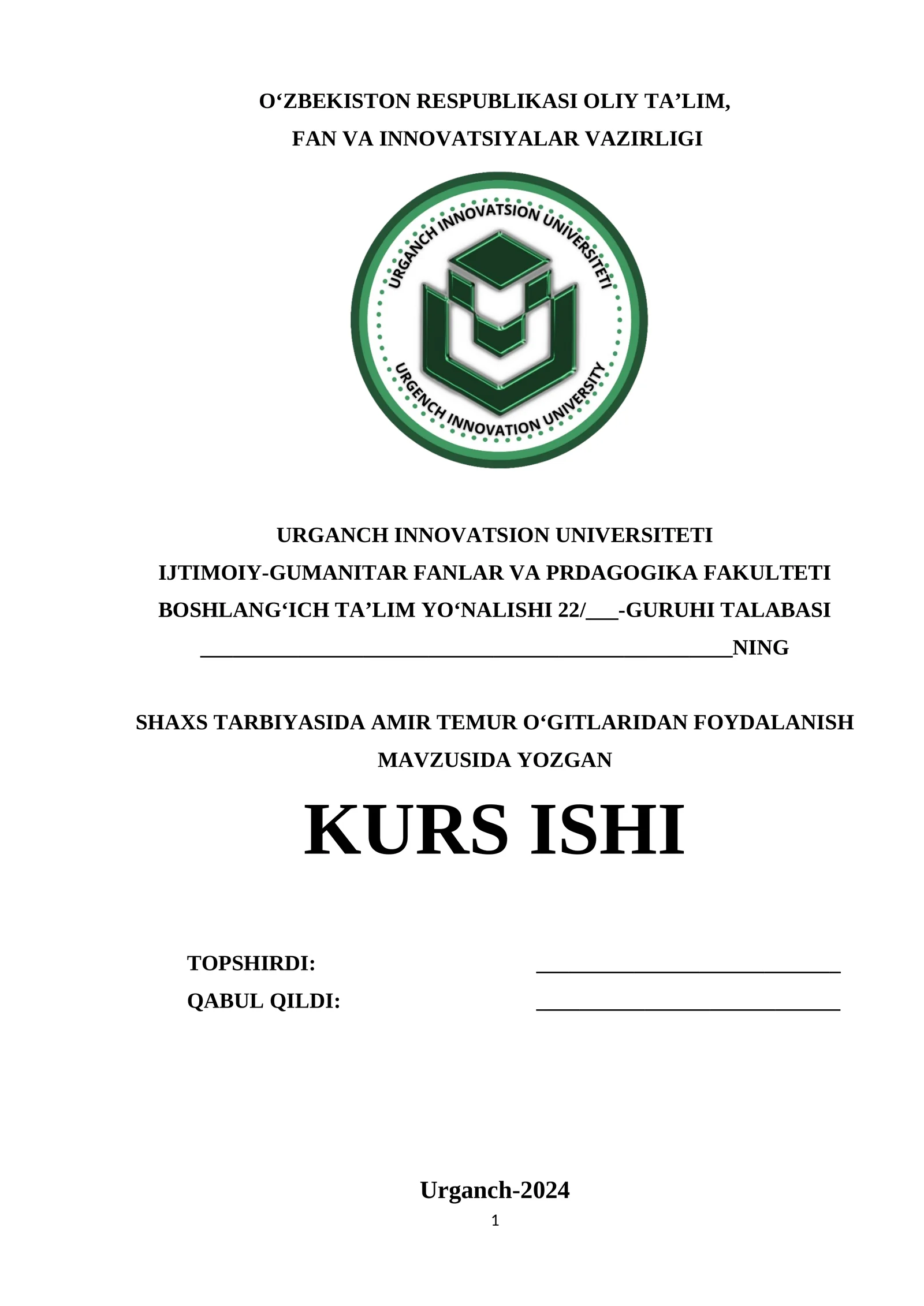 SHAXS TARBIYASIDA AMIR TEMUR O‘GITLARIDAN FOYDALANISH