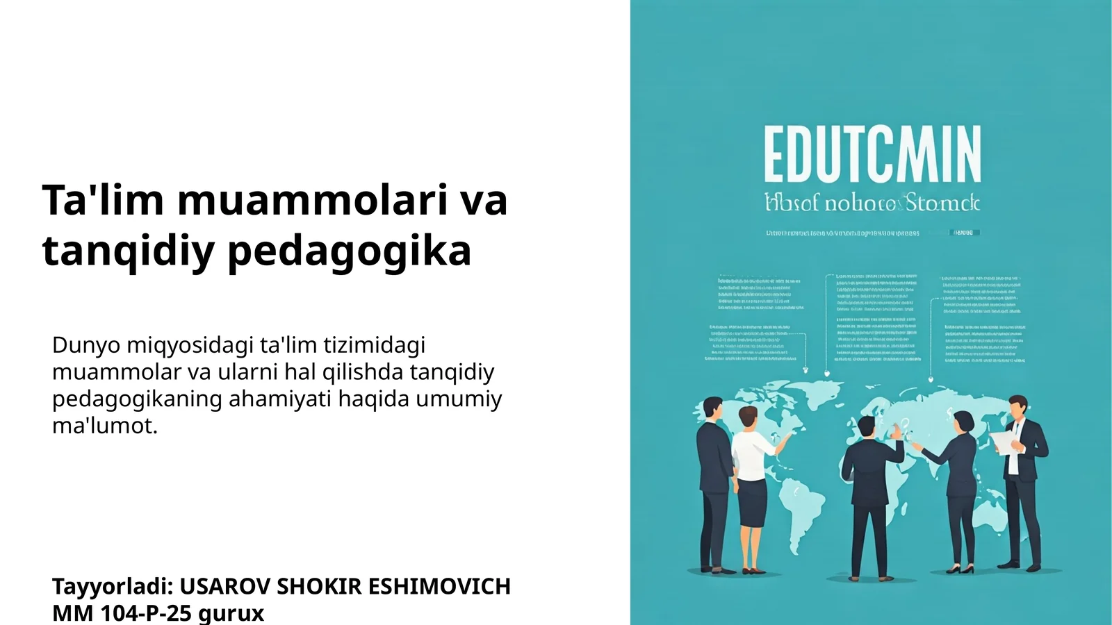 Ta'lim muammolari va tanqidiy pedagogika