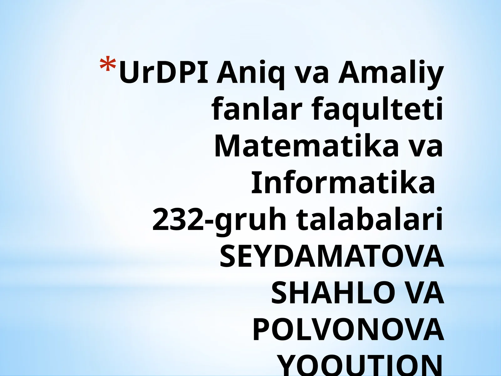 Hosilayordamida funksiyani tekshirish va grafiklarni yasash