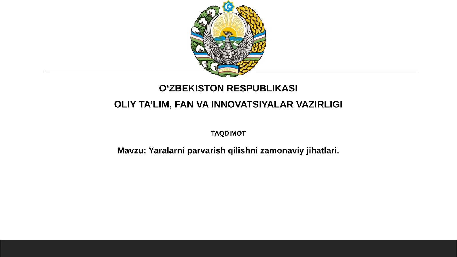 Yaralarniparvarishqilishnizamonaviyjihatlari